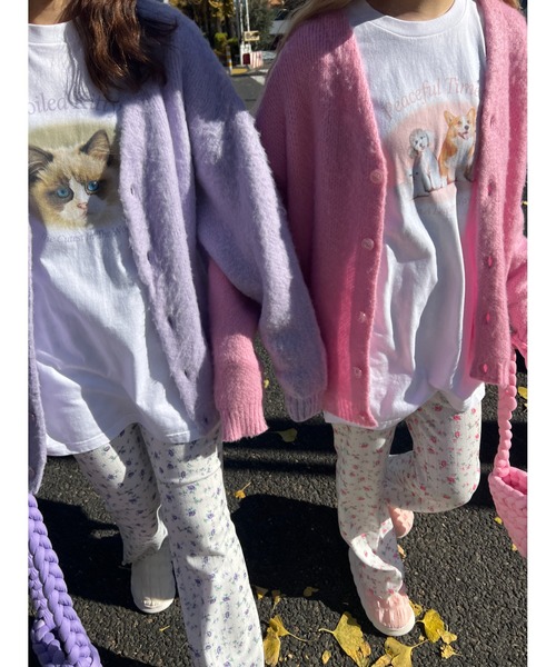 WC（ダブル シー）の「モヘアタッチビッグカーディガン（カーディガン/ボレロ・レディース・ブラック/パープル/ピンク/イエロー/オレンジ/グリーン・FREE）」の12枚目の写真