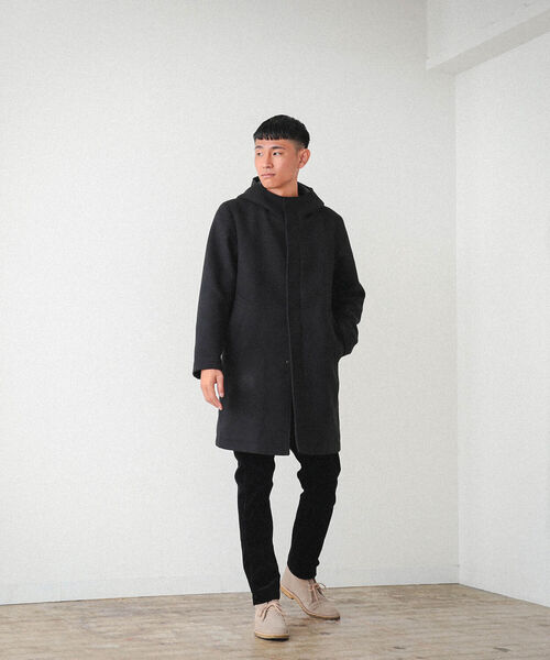 BEAMS（ビームス）の「BEAMS / フリース メルトン フードジップ コート