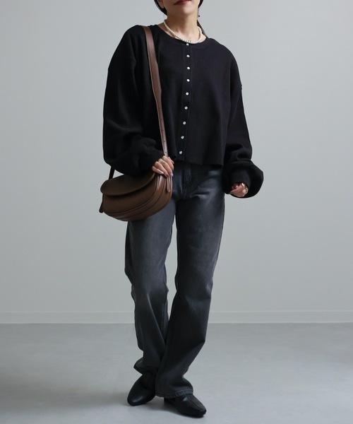 ap retro（アプレトロ）の「テレコカーディガン（カーディガン/ボレロ・レディース・ブラック/ブラウン/グリーン/アイボリー・FREE）」の10枚目の写真