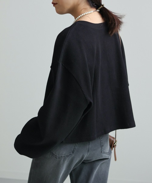 ap retro（アプレトロ）の「テレコカーディガン（カーディガン/ボレロ・レディース・ブラック/ブラウン/グリーン/アイボリー・FREE）」の13枚目の写真