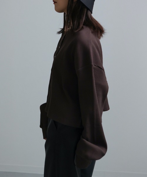 ap retro（アプレトロ）の「テレコカーディガン（カーディガン/ボレロ・レディース・ブラック/ブラウン/グリーン/アイボリー・FREE）」の11枚目の写真