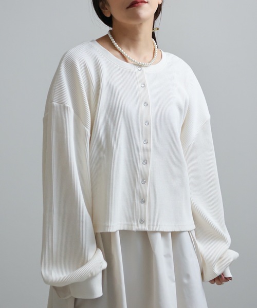 ap retro（アプレトロ）の「テレコカーディガン（カーディガン/ボレロ・レディース・ブラック/ブラウン/グリーン/アイボリー・FREE）」の21枚目の写真