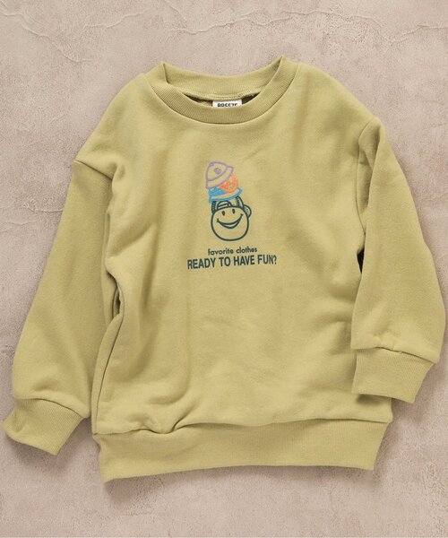 BREEZE（ブリーズ）の「【14色8柄_裏毛】バリエーショントレーナー（スウェット・キッズ・イエロー/ピンク/ネイビー/オレンジ/ブルー/ミント/ブラック/ブラウン/ライトグレー/ベージュ/ライム/オフホワイト/グリーン/パープル・100/110/120/130/140/150/90）」の6枚目の写真