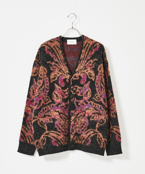 INHERIT(インヘリット)の「オーバーサイズ 総柄グランジカーディガン(カーディガン/ボレロ・メンズ・ブラック/グリーン/イエロー・MEDIUM/LARGE)」の2枚目の写真