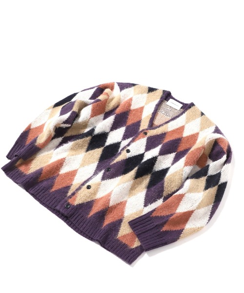 INHERIT(インヘリット)の「オーバーサイズ 総柄グランジカーディガン(カーディガン/ボレロ・メンズ・ブラック/グリーン/イエロー・MEDIUM/LARGE)」の12枚目の写真