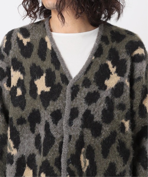 INHERIT(インヘリット)の「オーバーサイズ 総柄グランジカーディガン(カーディガン/ボレロ・メンズ・ブラック/グリーン/イエロー・MEDIUM/LARGE)」の4枚目の写真