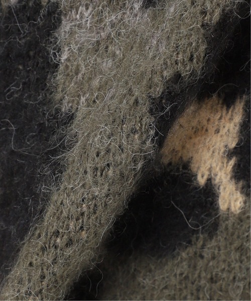 INHERIT(インヘリット)の「オーバーサイズ 総柄グランジカーディガン(カーディガン/ボレロ・メンズ・ブラック/グリーン/イエロー・MEDIUM/LARGE)」の9枚目の写真