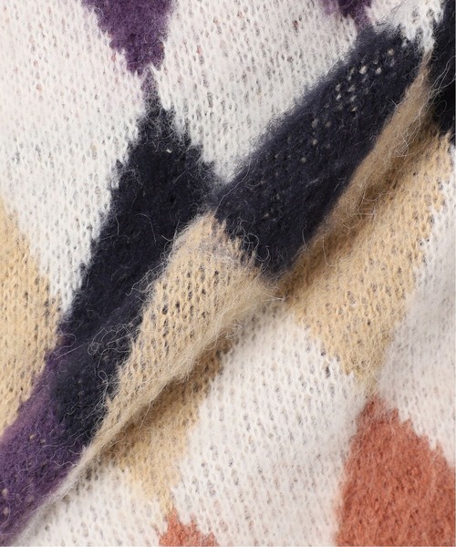 INHERIT(インヘリット)の「オーバーサイズ 総柄グランジカーディガン(カーディガン/ボレロ・メンズ・ブラック/グリーン/イエロー・MEDIUM/LARGE)」の5枚目の写真