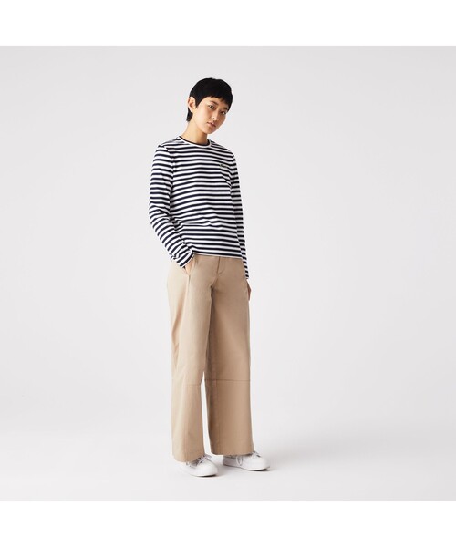LACOSTE（ラコステ）の「ベーシックボーダーTシャツ（Tシャツ/カットソー・レディース・ネイビー/グリーン・40/38/36/34）」の6枚目の写真