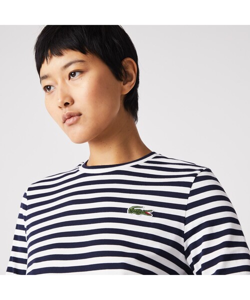 LACOSTE（ラコステ）の「ベーシックボーダーTシャツ（Tシャツ/カットソー・レディース・ネイビー/グリーン・40/38/36/34）」の7枚目の写真
