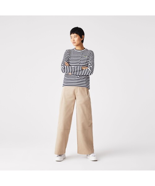 LACOSTE（ラコステ）の「ベーシックボーダーTシャツ（Tシャツ/カットソー・レディース・ネイビー/グリーン・40/38/36/34）」の8枚目の写真