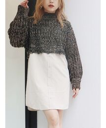 MURUA | メランジニットドッキングミニワンピース(ワンピース)