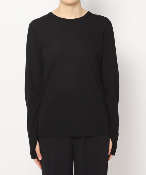 yuw（ユウ）の「フィンガーホールＴシャツロングスリーブ　170757（Tシャツ/カットソー・レディース・チャコールグレー/ブラック/ホワイト/ブルー/イエロー・FREE）」の17枚目の写真