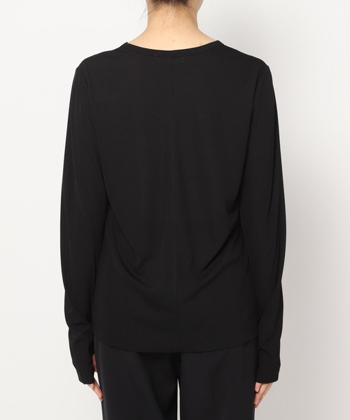 yuw（ユウ）の「フィンガーホールＴシャツロングスリーブ　170757（Tシャツ/カットソー・レディース・チャコールグレー/ブラック/ホワイト/ブルー/イエロー・FREE）」の10枚目の写真