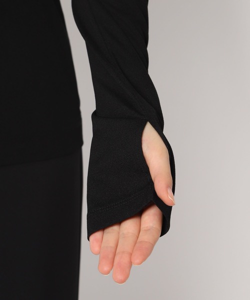 yuw（ユウ）の「フィンガーホールＴシャツロングスリーブ　170757（Tシャツ/カットソー・レディース・チャコールグレー/ブラック/ホワイト/ブルー/イエロー・FREE）」の12枚目の写真