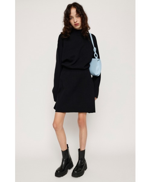 SLY（スライ）の「WAIST RIB KNIT S/OP ウエストリブニット ショートワンピース ミニワンピース（ワンピース・レディース・アイボリー/ブラック/グレー・1/2）」の20枚目の写真