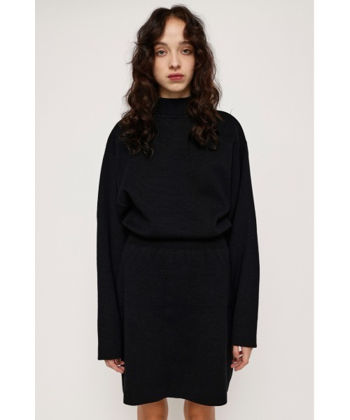 SLY（スライ）の「WAIST RIB KNIT S/OP ウエストリブニット ショートワンピース ミニワンピース（ワンピース・レディース・アイボリー/ブラック/グレー・1/2）」の7枚目の写真