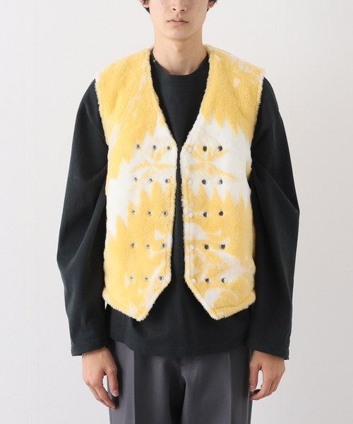 オリジナルブランドの事業 MASU JACQUARD NATIVE FLEECE SNAP VEST