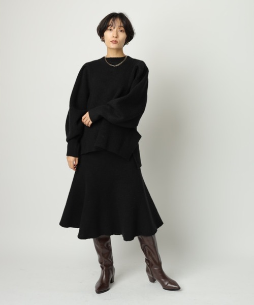 CADUNE（カデュネ）の「パール付きニット（ニット/セーター・レディース・チャコールグレー/ブラック/ホワイト・38）」の3枚目の写真