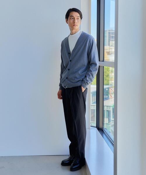 green label relaxing(グリーンレーベルリラクシング)の「Wミルドチョークストライプ 2プリーツ スラックス -ストレッチ-(スラックス・メンズ・ネイビー・M/L/S/XL)」の7枚目の写真
