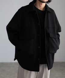 CREARE -LINO- | メルトン 切替 ビックポケット オーバーサイズ ブルゾン<ユニセックス>(テーラードジャケット)