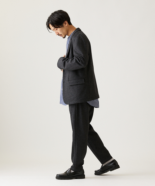 JOURNAL STANDARD（ジャーナルスタンダード）の「ウール ジャージー ジャケット（テーラードジャケット・メンズ・ブラック系その他/ブラウン/タン/ネイビー・SMALL/MEDIUM/LARGE）」の6枚目の写真