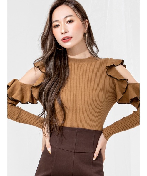 Chesty - seventen ボーダーフリルニット BLENDED COTTON 振り柄ボーダーニット(37783731-2024