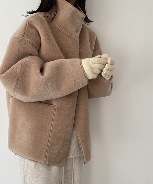 CANAL JEAN（キャナルジーン）の「El mar(エルマール) ニットロンググローブ（手袋・レディース・グレー/ライトベージュ/アイボリー・ONE SIZE）」の4枚目の写真