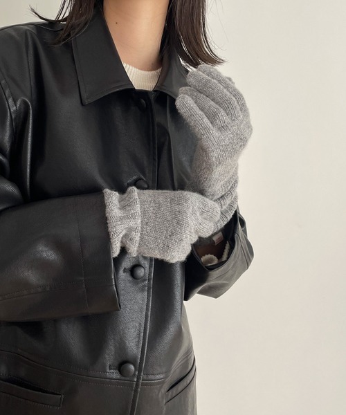 CANAL JEAN（キャナルジーン）の「El mar(エルマール) ニットロンググローブ（手袋・レディース・グレー/ライトベージュ/アイボリー・ONE SIZE）」の5枚目の写真