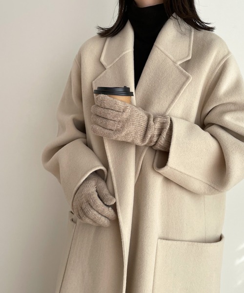 CANAL JEAN（キャナルジーン）の「El mar(エルマール) ニットロンググローブ（手袋・レディース・グレー/ライトベージュ/アイボリー・ONE SIZE）」の6枚目の写真