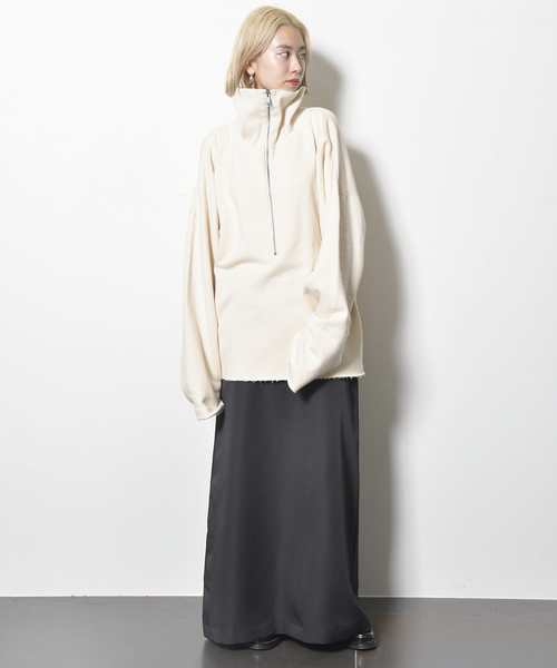 CITYSHOP（シティーショップ）の「ZIP UP スウェット：カットソー（Tシャツ/カットソー・レディース・ホワイト/チャコールグレー・FREE）」の17枚目の写真