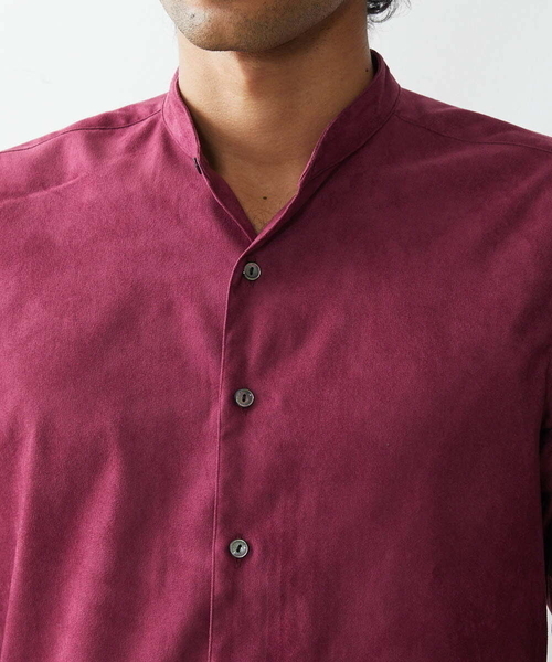 MICHEL KLEIN HOMME (ミッシェルクランオム)の「《日本製》ベジスエードシャツ(シャツ/ブラウス・メンズ・パープル/ダークグレー/ホワイト・MEDIUM/LARGE/X-LARGE)」の9枚目の写真