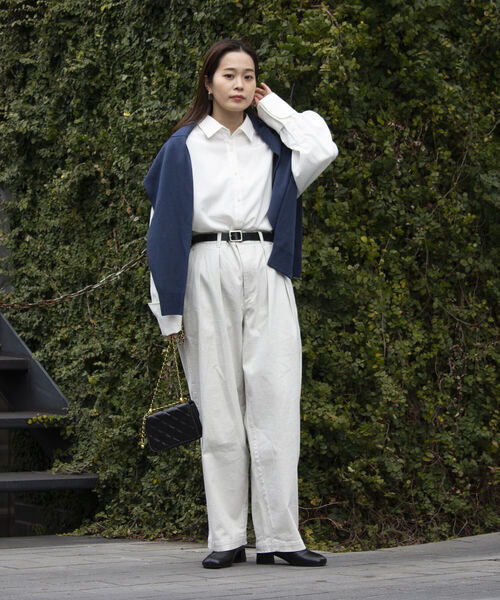 GLOSTER（グロスター）の「【GLOSTER/グロスター】ツータックワイドパンツ ワイドデニム ルーズシルエット（その他パンツ・メンズ・ライトブルー/インディゴブルー/アイボリー・S/M/L）」の9枚目の写真