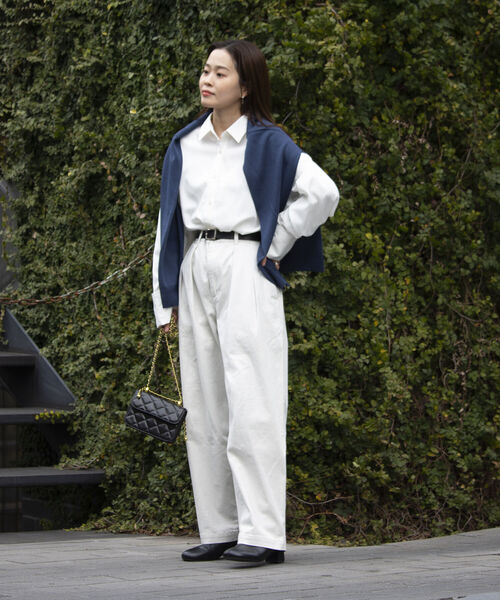 GLOSTER（グロスター）の「【GLOSTER/グロスター】ツータックワイドパンツ ワイドデニム ルーズシルエット（その他パンツ・メンズ・ライトブルー/インディゴブルー/アイボリー・S/M/L）」の10枚目の写真