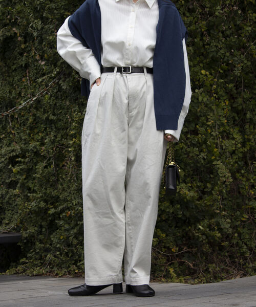 GLOSTER（グロスター）の「【GLOSTER/グロスター】ツータックワイドパンツ ワイドデニム ルーズシルエット（その他パンツ・メンズ・ライトブルー/インディゴブルー/アイボリー・S/M/L）」の12枚目の写真