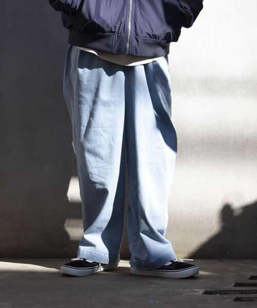 GLOSTER（グロスター）の「【GLOSTER/グロスター】ツータックワイドパンツ ワイドデニム ルーズシルエット（その他パンツ・メンズ・ライトブルー/インディゴブルー/アイボリー・S/M/L）」の19枚目の写真