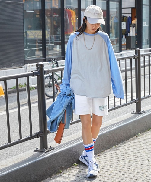 CONVERSE/コンバース カレッジロゴサイドリブ裏毛ショートパンツ