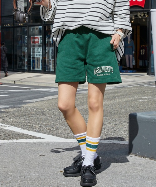 CONVERSE（コンバース）の「CONVERSE/コンバース　カレッジロゴサイドリブ裏毛ショートパンツ（その他パンツ・レディース・グレー/グリーン/オフホワイト/ピンク・L/M）」の20枚目の写真