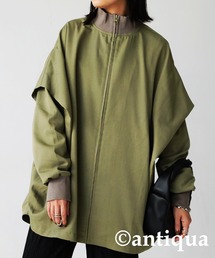 リブハイネック軽アウター