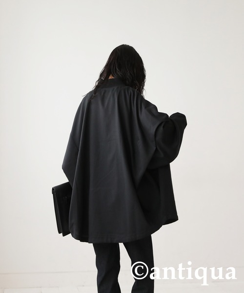 antiqua（アンティカ）の「リブハイネック軽アウター（その他アウター・レディース・カーキ/ブラック・FREE）」の9枚目の写真