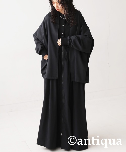 antiqua（アンティカ）の「リブハイネック軽アウター（その他アウター・レディース・カーキ/ブラック・FREE）」の6枚目の写真