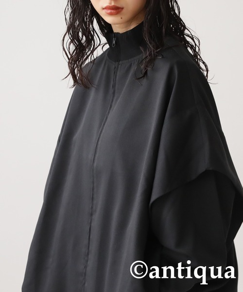 antiqua（アンティカ）の「リブハイネック軽アウター（その他アウター・レディース・カーキ/ブラック・FREE）」の8枚目の写真