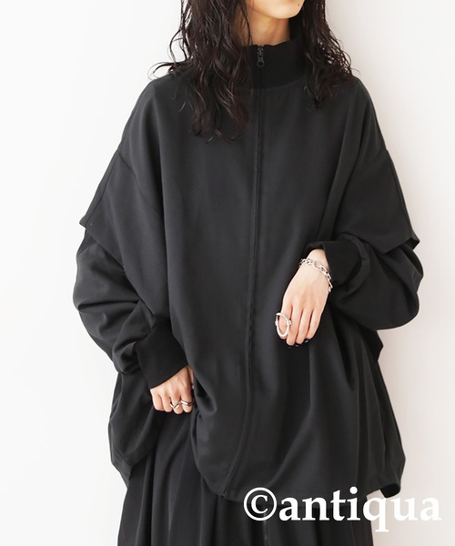 antiqua（アンティカ）の「リブハイネック軽アウター（その他アウター・レディース・カーキ/ブラック・FREE）」の7枚目の写真