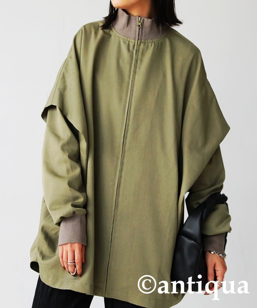 antiqua（アンティカ）の「リブハイネック軽アウター（その他アウター・レディース・カーキ/ブラック・FREE）」の11枚目の写真