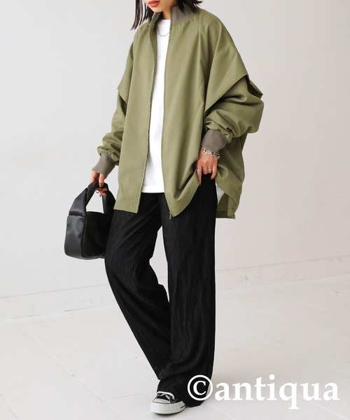 antiqua（アンティカ）の「リブハイネック軽アウター（その他アウター・レディース・カーキ/ブラック・FREE）」の12枚目の写真