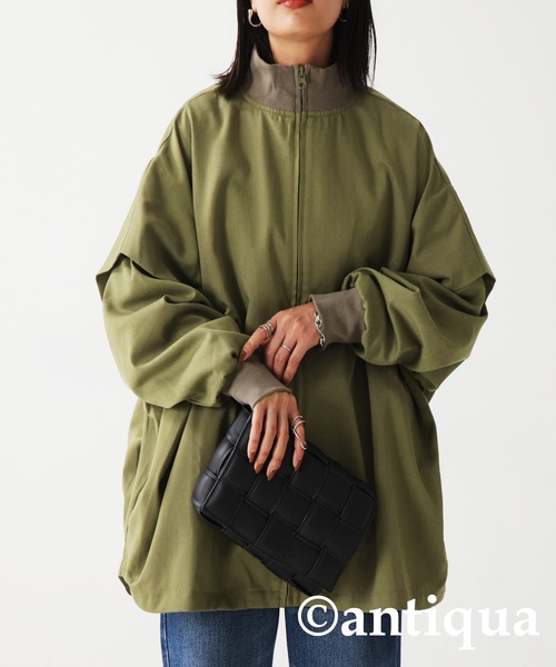 antiqua（アンティカ）の「リブハイネック軽アウター（その他アウター・レディース・カーキ/ブラック・FREE）」の13枚目の写真