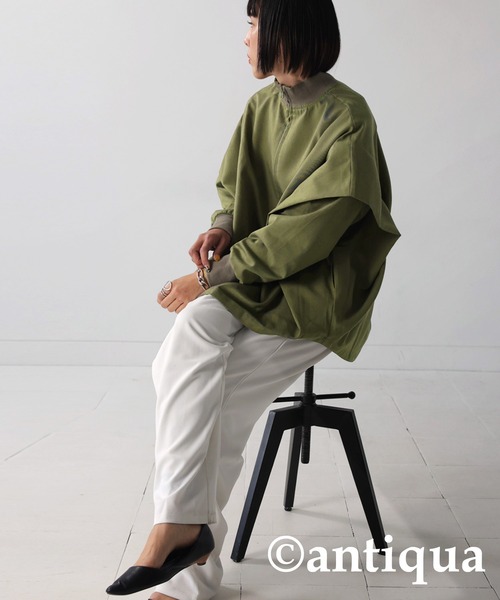 antiqua（アンティカ）の「リブハイネック軽アウター（その他アウター・レディース・カーキ/ブラック・FREE）」の16枚目の写真