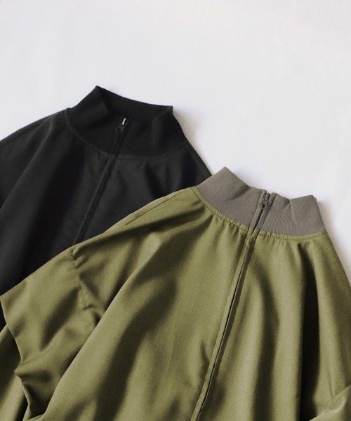 antiqua（アンティカ）の「リブハイネック軽アウター（その他アウター・レディース・カーキ/ブラック・FREE）」の18枚目の写真