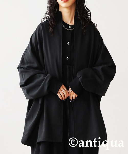 antiqua（アンティカ）の「リブハイネック軽アウター（その他アウター・レディース・カーキ/ブラック・FREE）」の5枚目の写真