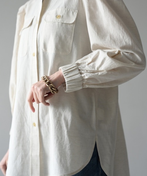 HERENCIA（ヘレンチア）の「リネン混 パフスリーブ ブラウス（シャツ 